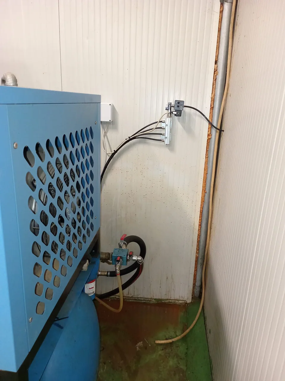 Close-up of the connections on the back of the dryer