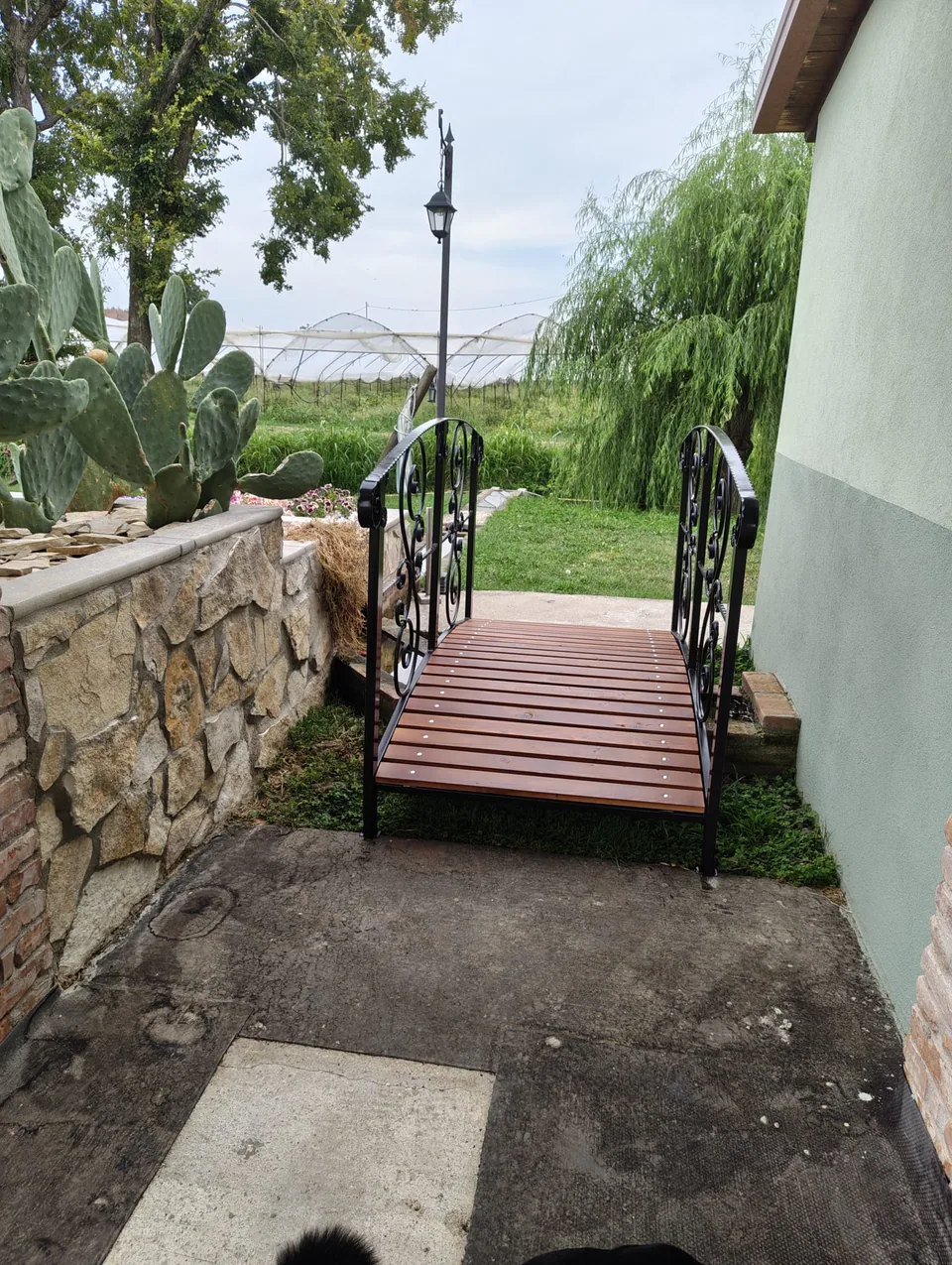 Installed footbridge, looking toward the back garden